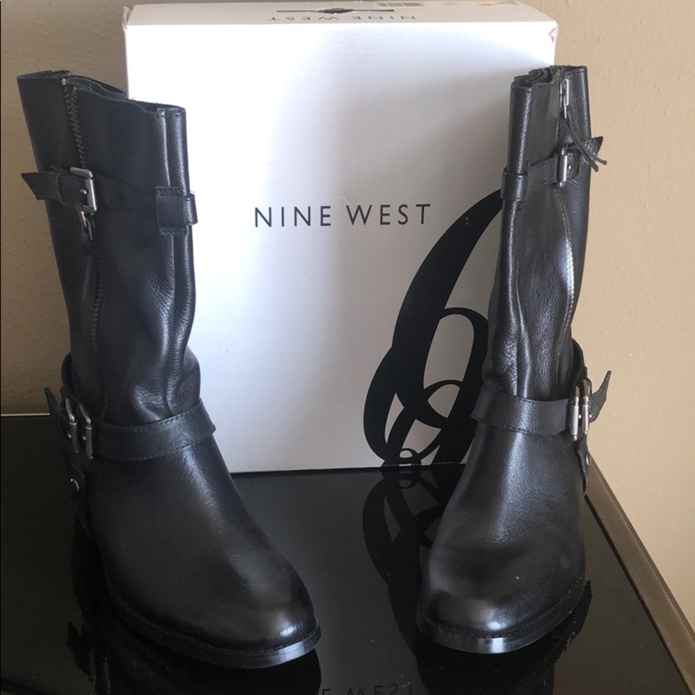 Nine West Merianr Black Boot Size 8 New In Box!